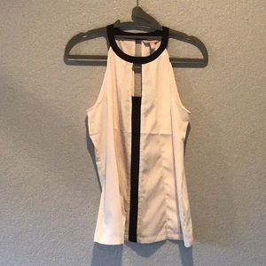 Black and White White House Black Market Tank Top